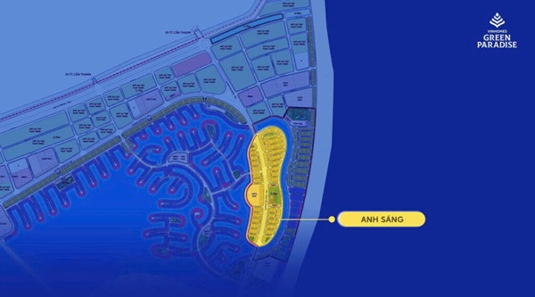 Tiểu khu Ánh Sáng sở hữu vị trí quan trọng trên tuyến phố thương mại của dự án