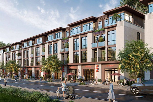 Mặt ngoài nhà phố Vinhomes Cần Giờ được hoàn thiện đồng bộ theo thiết kế chủ đầu tư